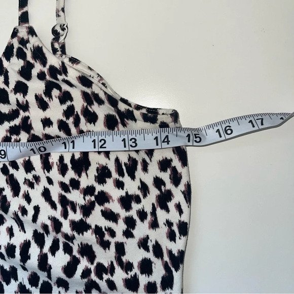 Maurices White & Black Leopard Print Strappy Front Bodysuit Medium Women’s - Picture 9 of 13